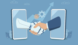 Human and robot hand shake