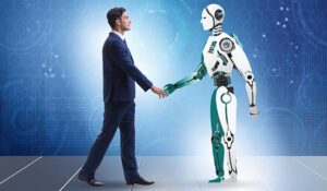 Human and Robot shaking hands
