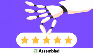 Robot holding 5 stars