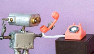 Robot holding a phone