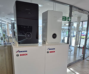 A photo from our site visit to Worcester Bosch showing products
