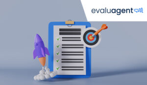 3d clipboard with checklist target with rocket