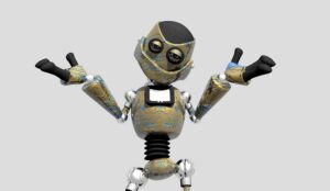Robot shrugging shoulders