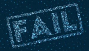 Glowing digital styled geometric Fail stamp