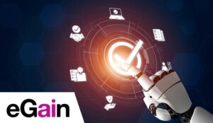 Ai quality assurance concept with robot hand, checkmark and icons