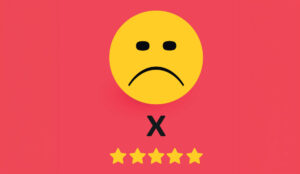Sad face with 5 yellow stars
