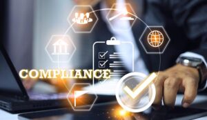 Compliance written and surrounded by icons