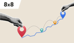 Routing concept with map pointers and line