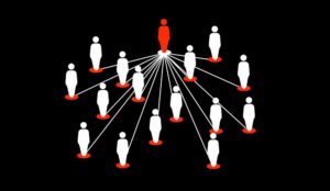 Organization Diagram Structure on Black Background