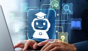 Chatbot icons and learning icons - concept of self learning chatbot