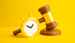 A gavel and stopwatch - up to speed with legal concept