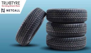 Tyres on blue background