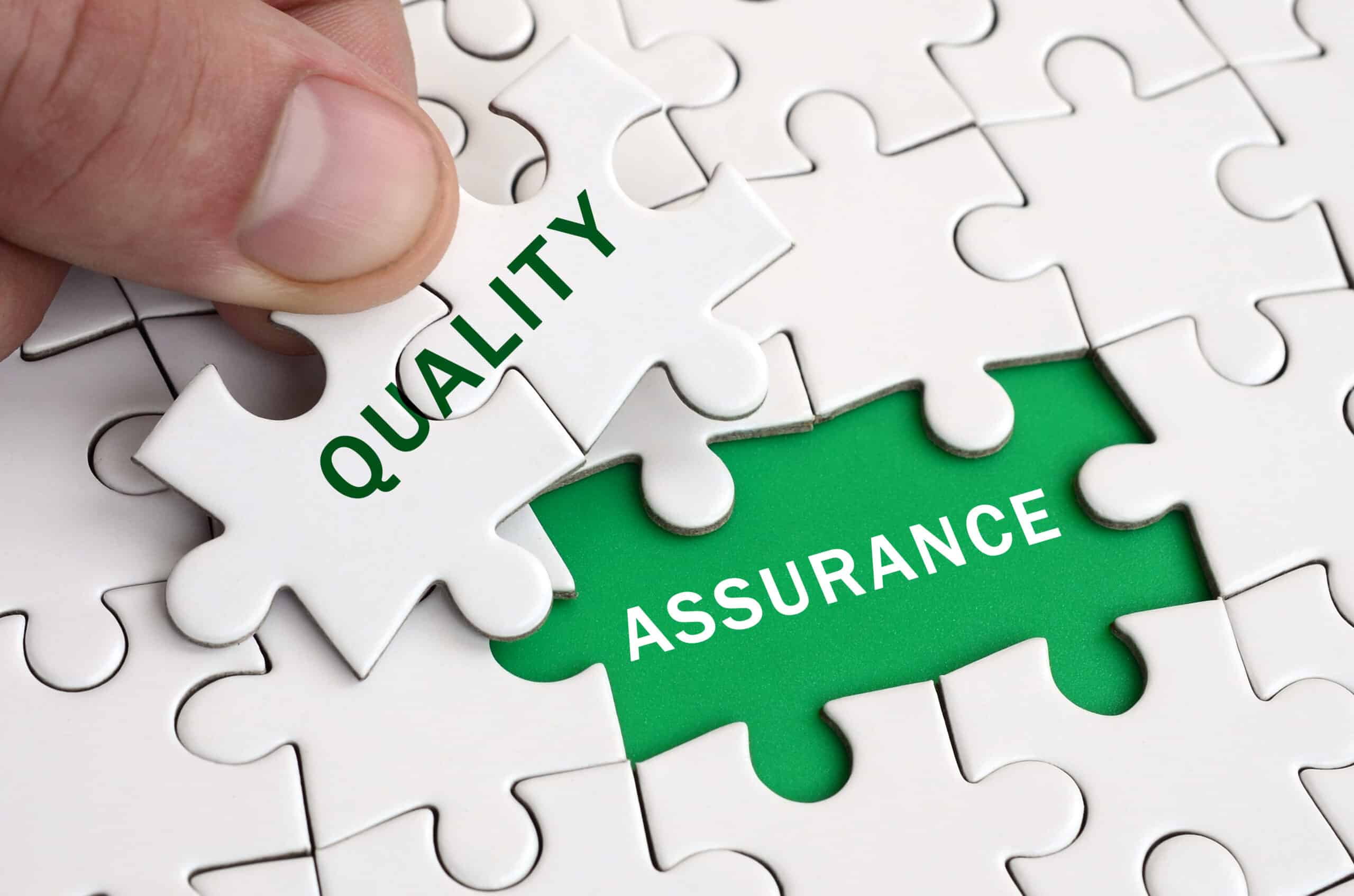 The word quality assurance in a jigsaw