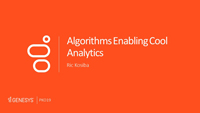 Ric Kosiba slides on the algorithms enabling analytics